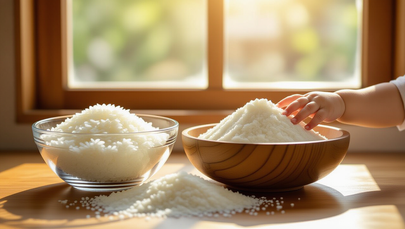 초기 이유식 완벽 가이드: 시기, 준비물, 식단표, 알레르기 예방 A to Z 4 🍚 쌀가루 vs 일반 쌀, 어떤 걸 선택할까요?