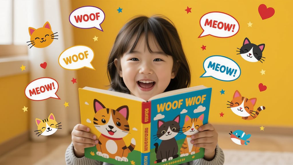 2-3세 발달 단계별 그림책 추천: 인지·정서·언어 발달 가이드 6 🗣️ 의성어·의태어 그림책으로 언어 능력 쑥쑥!