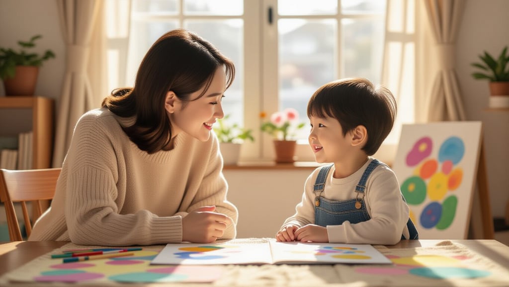 엄마표 미술놀이 A to Z: 준비물부터 창의력 극대화 팁까지 8 🗣️ 놀이 후 대화로 학습 효과 UP!